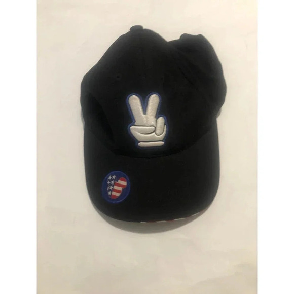 Disneyland Resorts 4th of July Patriotic Mickey Peace Hat Black - Picture 1 of 3